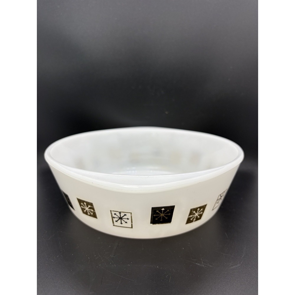 Vintage INLAND GLASS ATOMIC STARBURST CASSEROLE DISH MID CENTURY DANISH MODERN